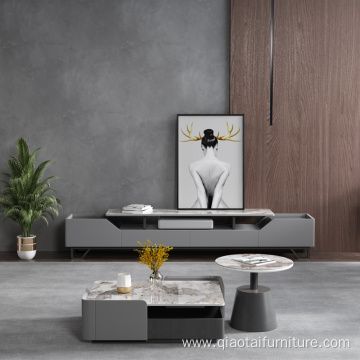 Modern Top Rock plate Wooden Coffee Tables